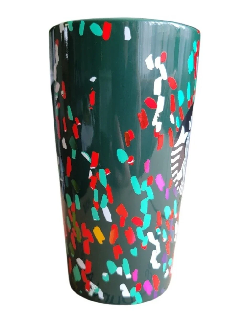 Starbucks 2019 Holiday Season Green Confetti Traveler Ceramic Coffee Mug